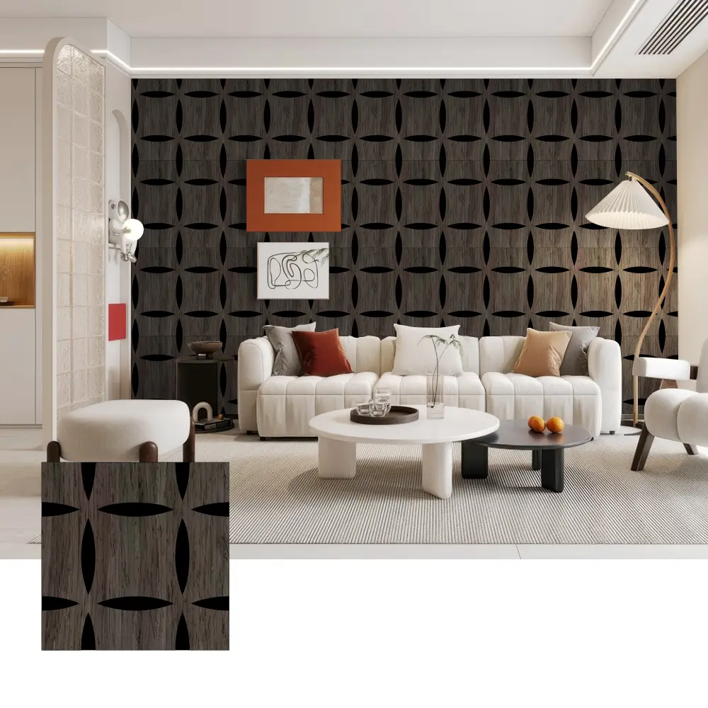 3D Wooden Acoustic Wall Panel para sa Dekorasyon na Interior