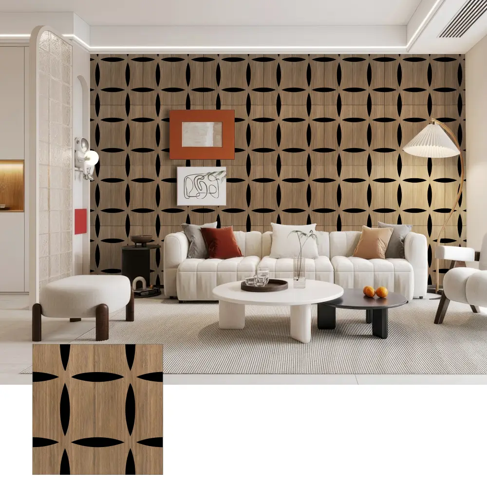 3D Wooden Acoustic Wall Panel para sa Dekorasyon na Interior