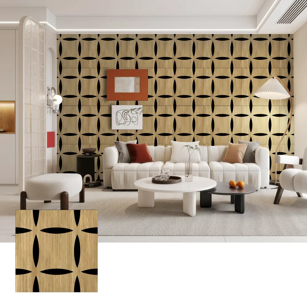 3D Wooden Acoustic Wall Panel para sa Dekorasyon na Interior
