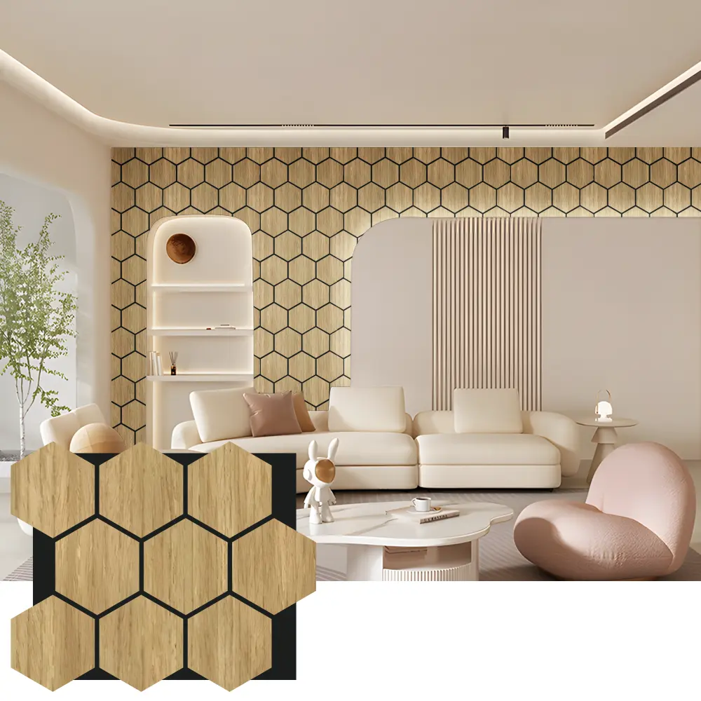 Hexagon Acoustic Wood Wall Panels para sa Interior Design Hexagon Acoustic Wood Wall Panels para sa Interior Design