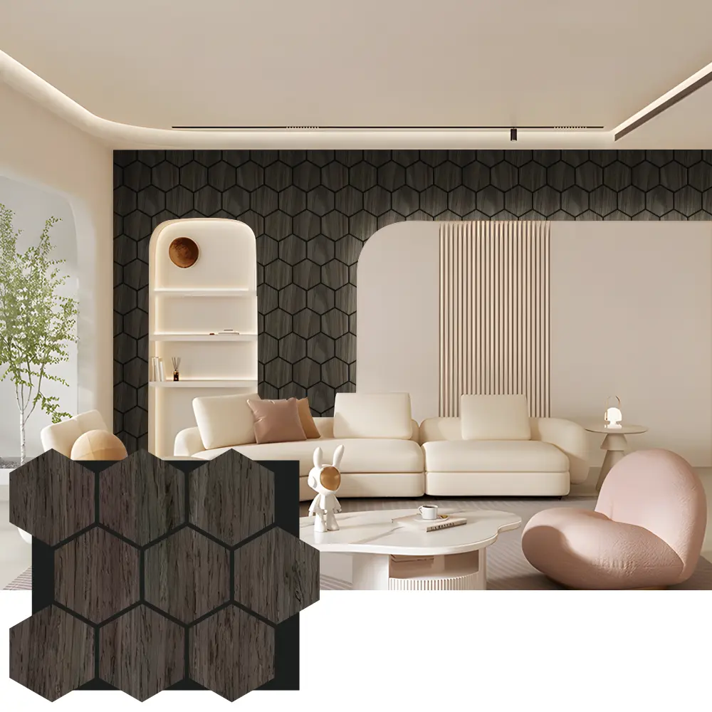 Hexagon Acoustic Wood Wall Panels para sa Interior Design
