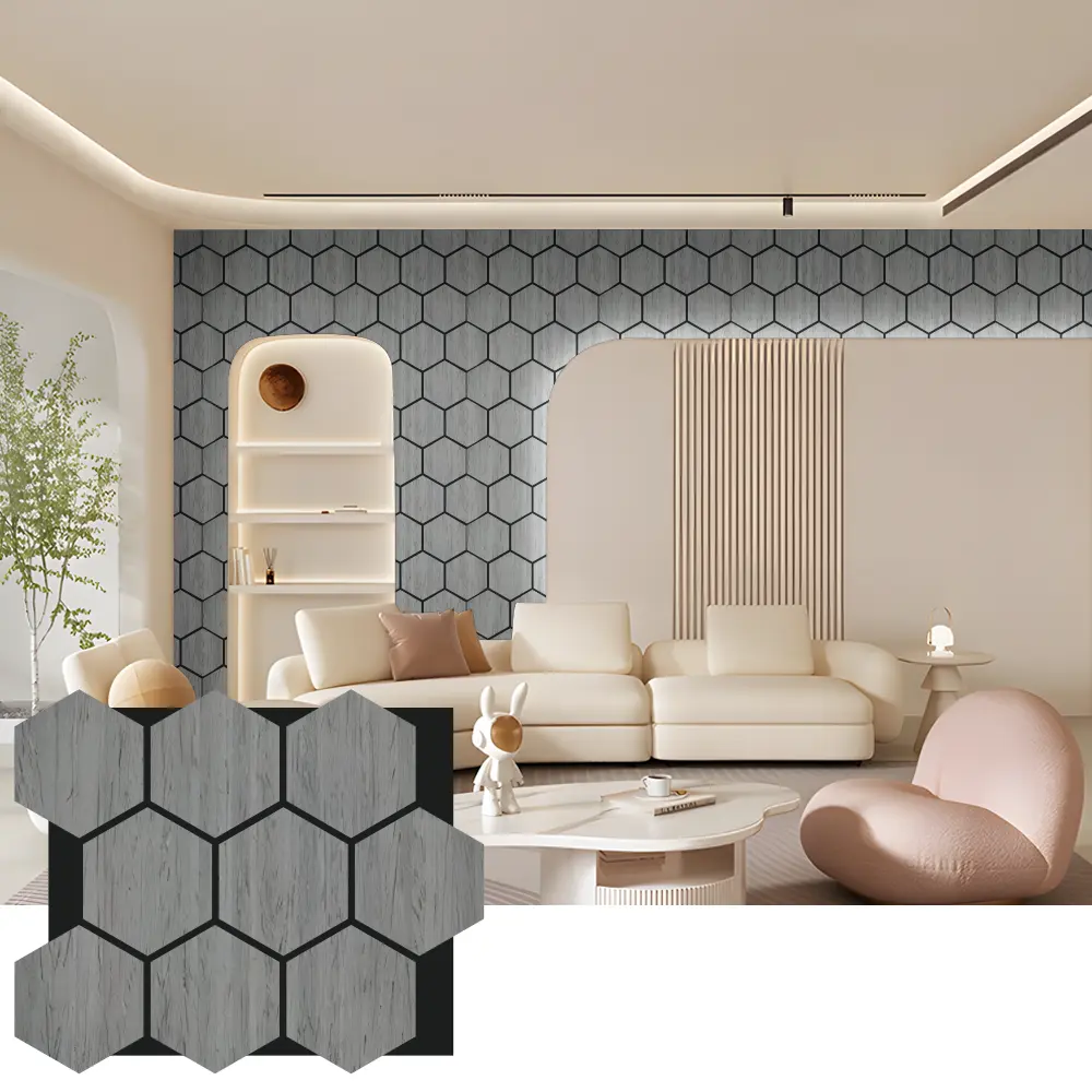 Hexagon Acoustic Wood Wall Panels para sa Interior Design