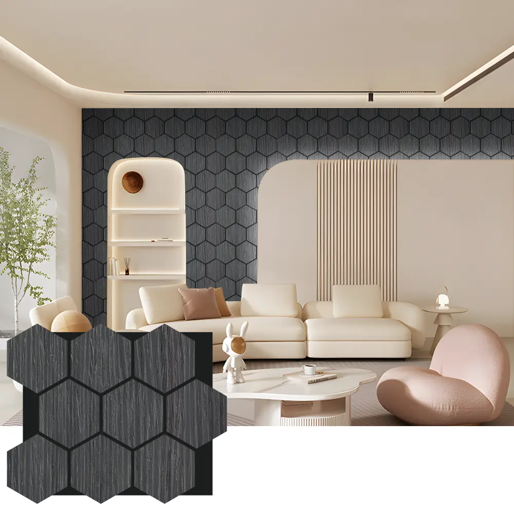 Hexagon Acoustic Wood Wall Panels para sa Interior Design