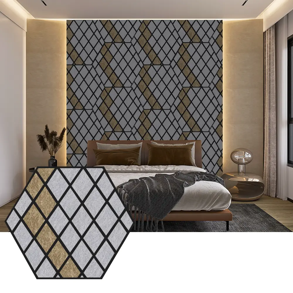 Mga Hexagon PET Acoustic Panel para sa Modernong Disenyo ng Pader