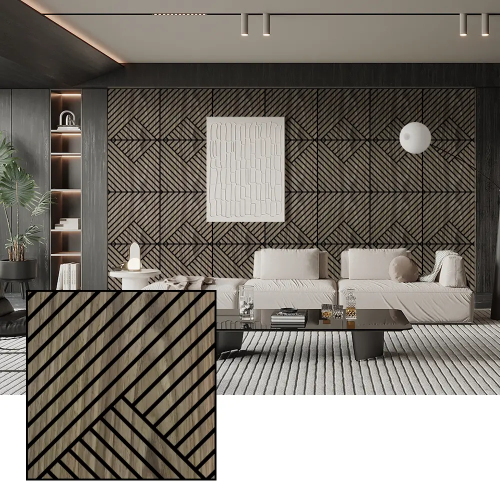 Mga Natural na Wood Veneer Acoustic Panel para sa mga Interior Wall