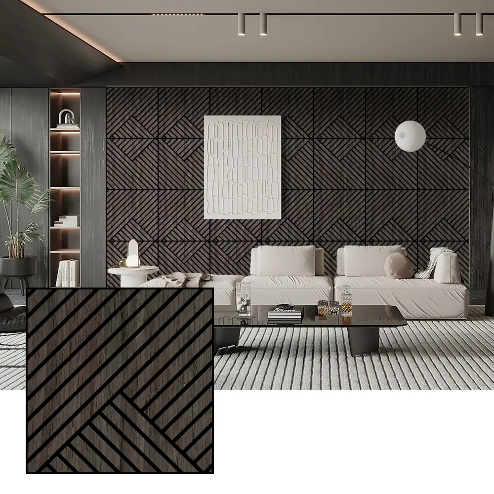 Mga Natural na Wood Veneer Acoustic Panel para sa mga Interior Wall