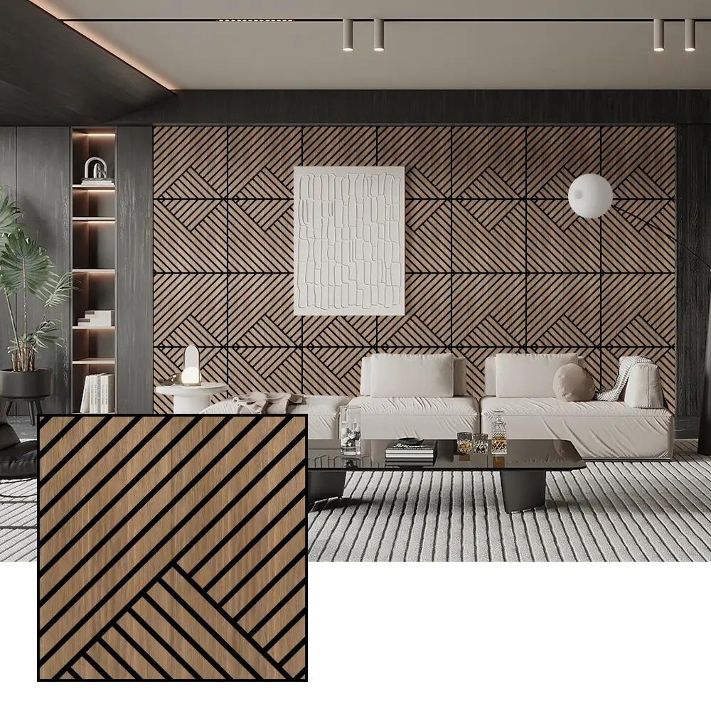 Mga Natural na Wood Veneer Acoustic Panel para sa mga Interior Wall