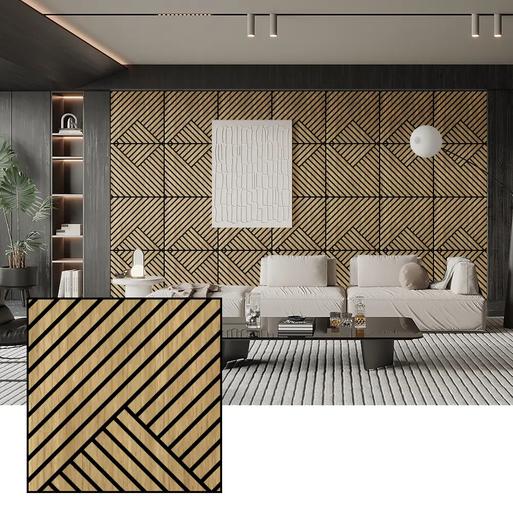 Mga Natural na Wood Veneer Acoustic Panel para sa mga Interior Wall Mga Natural na Wood Veneer Acoustic Panel para sa mga Interior Wall