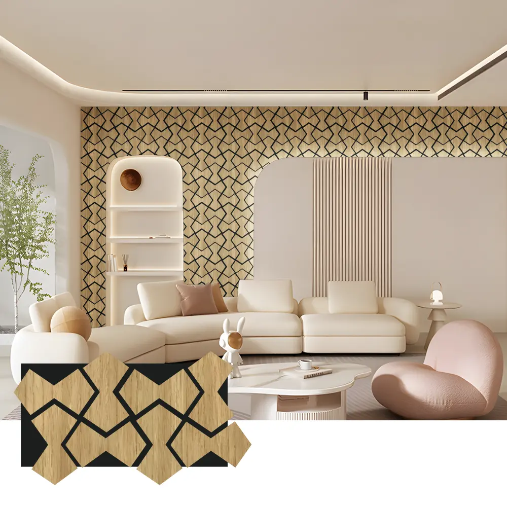 Oak Wood Acoustic Slat Panel para sa Wall at Ceiling