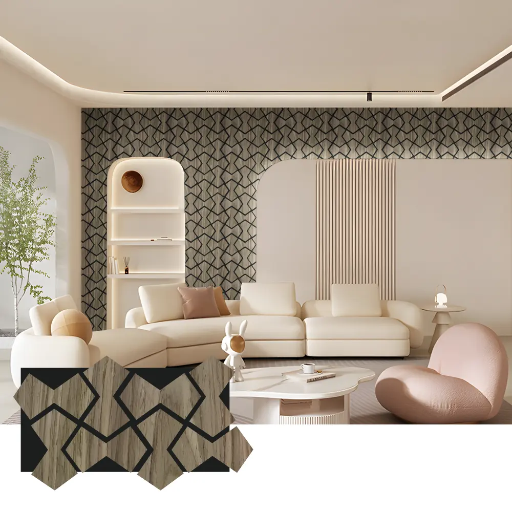 Oak Wood Acoustic Slat Panel para sa Wall at Ceiling