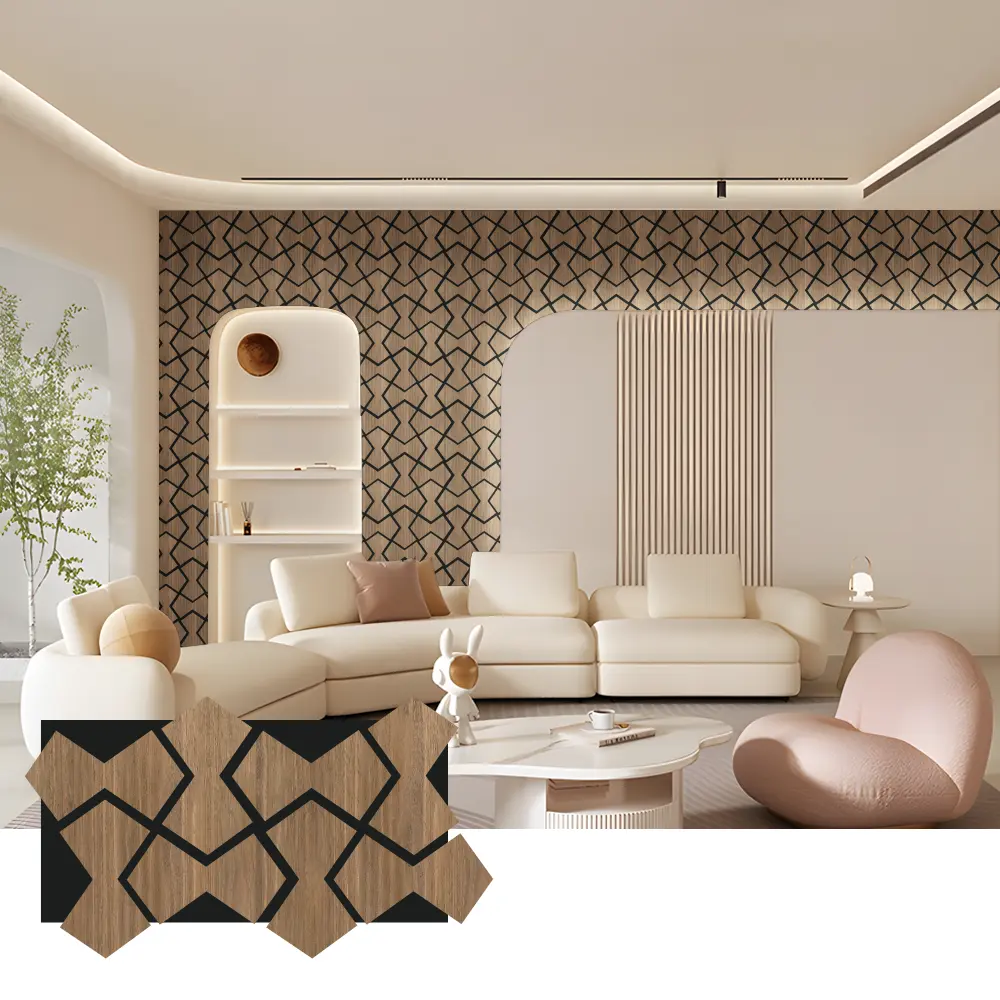 Oak Wood Acoustic Slat Panel para sa Wall at Ceiling