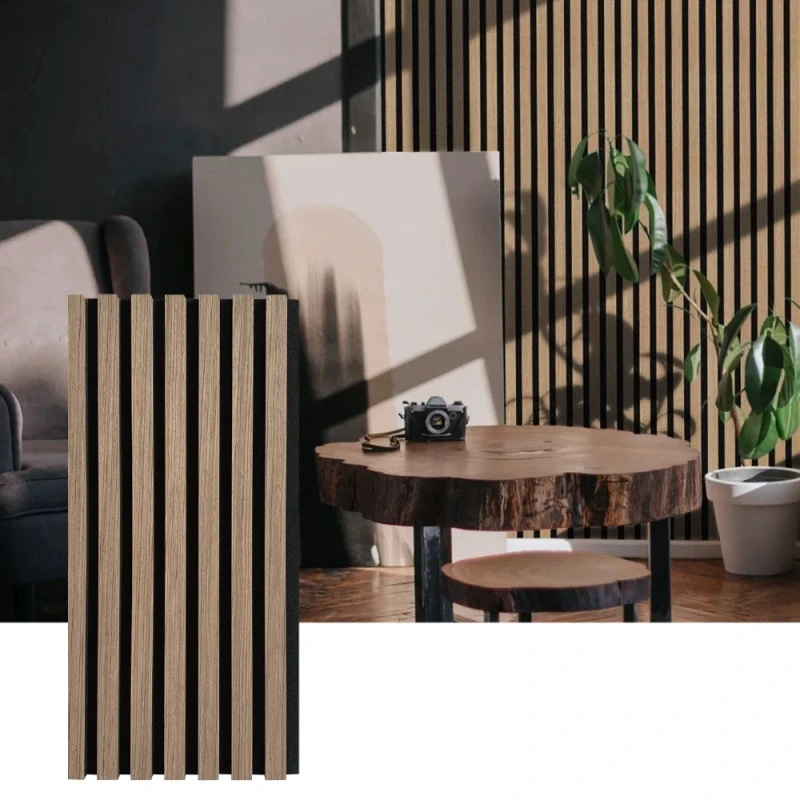 Wood Slat Acoustic Wall Panel para sa Panloob na Pagsipsip ng Tunog