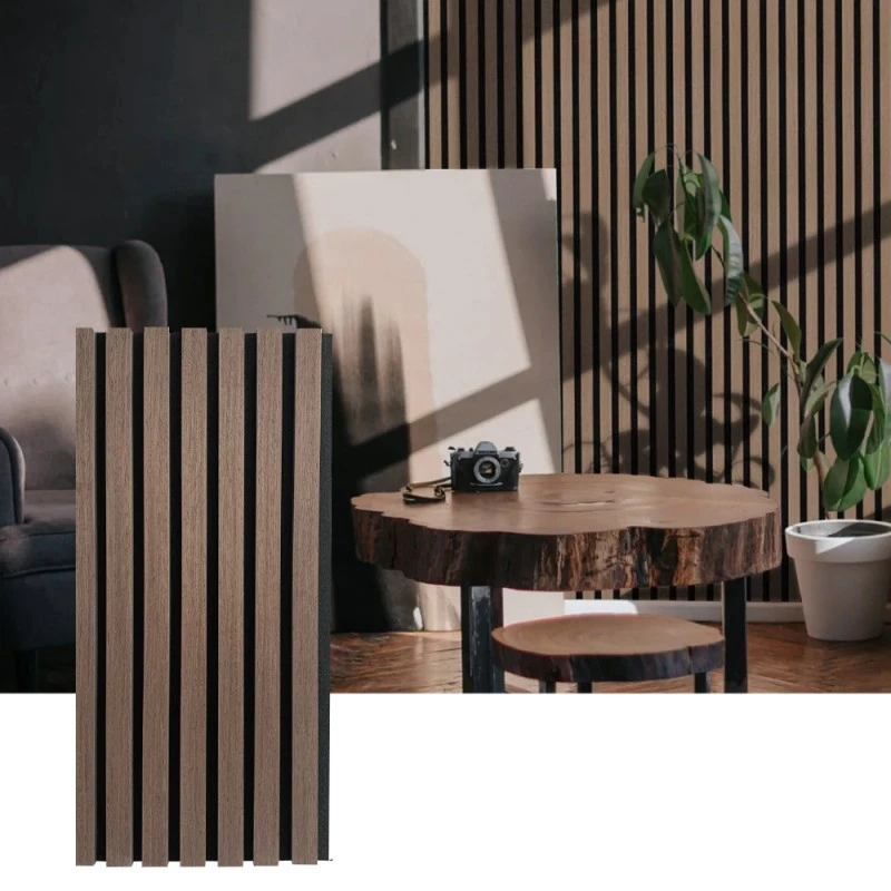 Wood Slat Acoustic Wall Panel para sa Panloob na Pagsipsip ng Tunog
