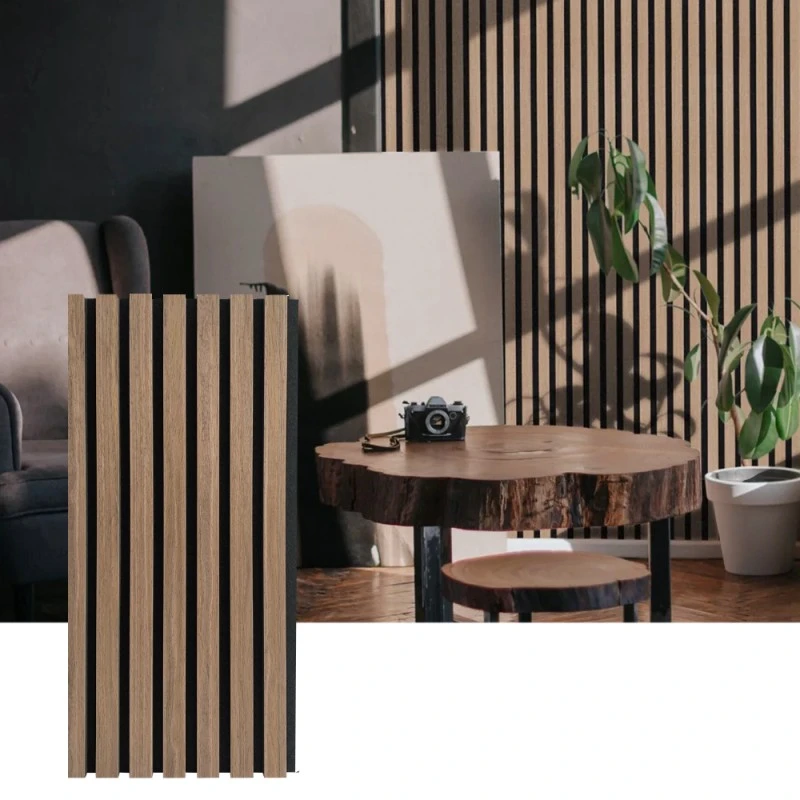 Wood Slat Acoustic Wall Panel para sa Panloob na Pagsipsip ng Tunog